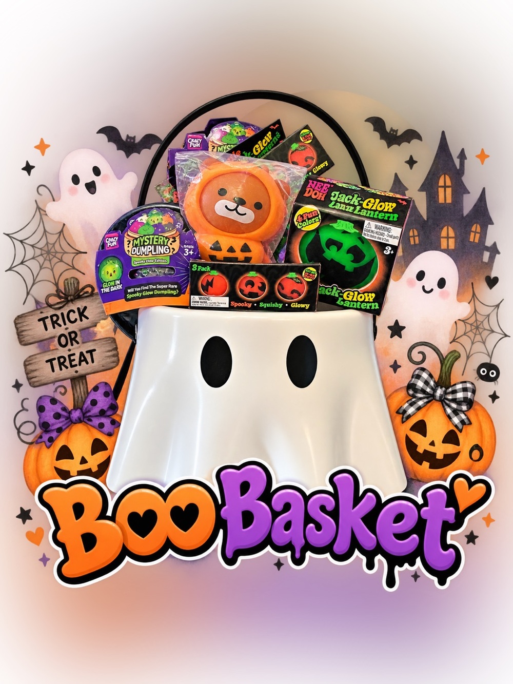 Boo Basket Halloween Bundle (7 items total) NWT NeeDoh